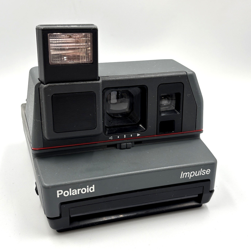 Vintage Polaroid Impulse 600 Camera | Gray | Pop-Up Flash | Powers On & Tested